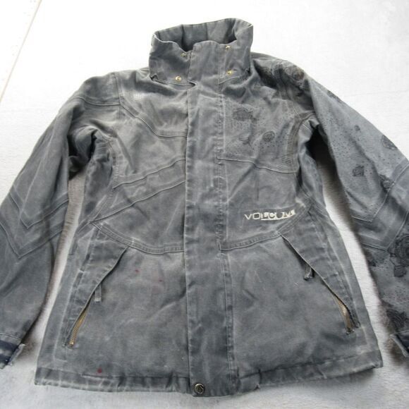 Vintage Volcom Empire Jacket Womens Medium‎ Gray Zip 3 In 1 Distressed Shell - Picture 1 of 16